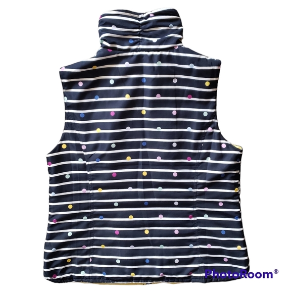 Christopher & Banks Spring Drawstring Puffer Vest  Polka Dot Full Zip Size M - Picture 2 of 8